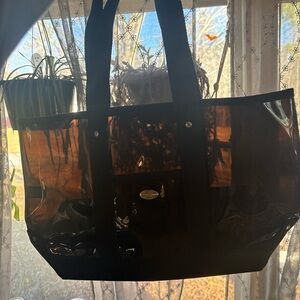 NWOT Coach Black clear sparkly tote bag